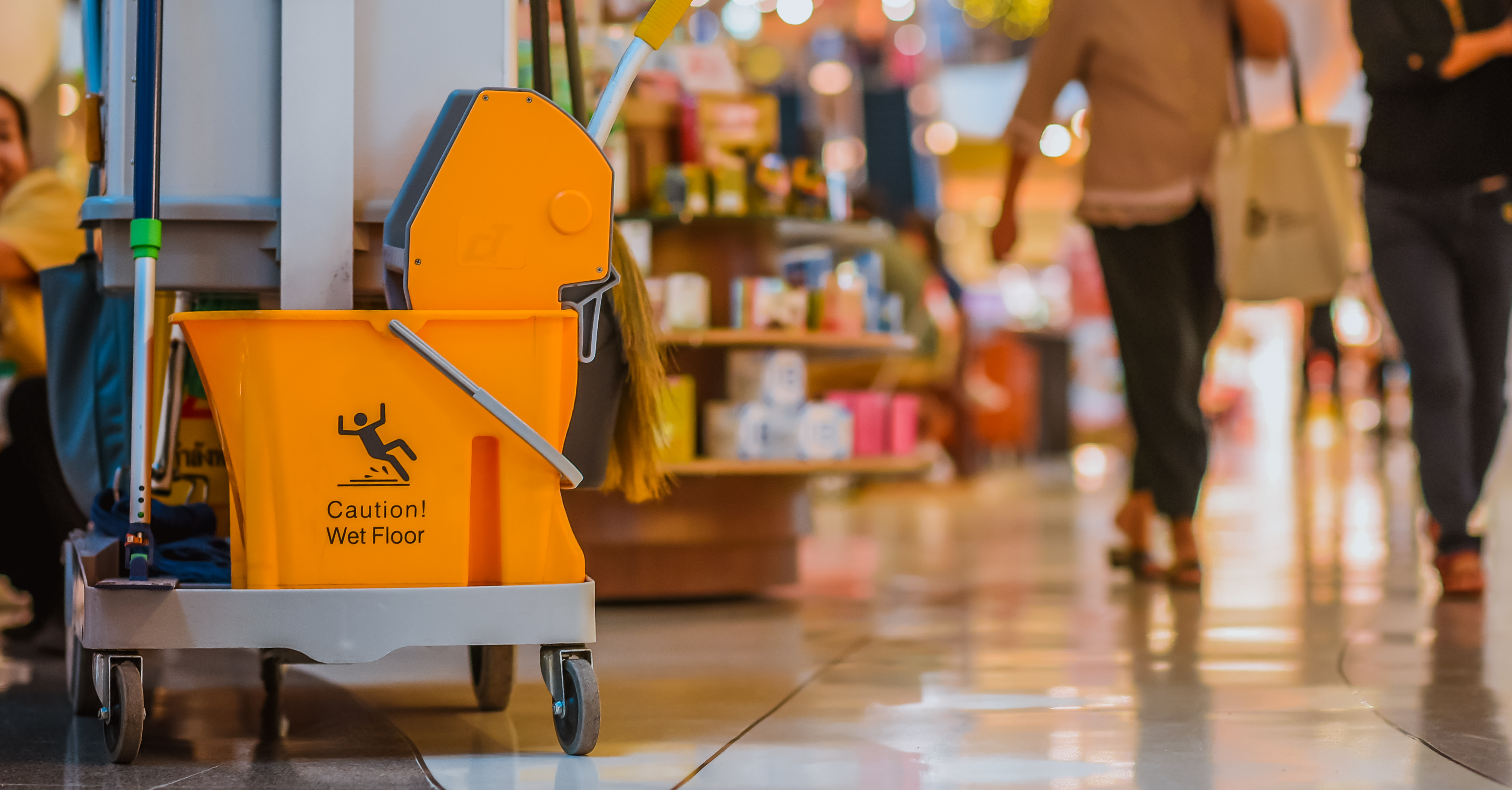 Caution Wet Floor Mop Bucket.