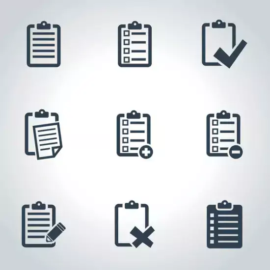 Vector black check list icon set